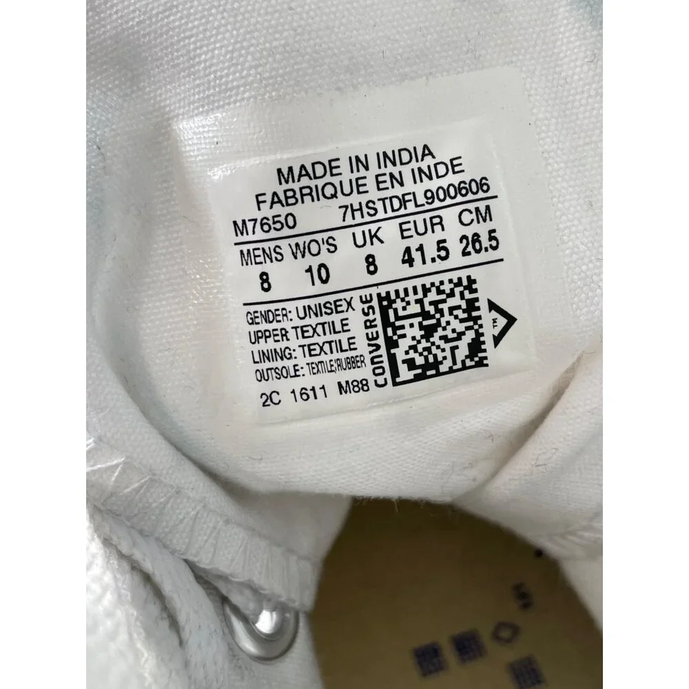 Converse Chuck Taylor All Star Canvas High Top Sneaker W8 M10 Lace Up Streetwear - Picture 6 of 10